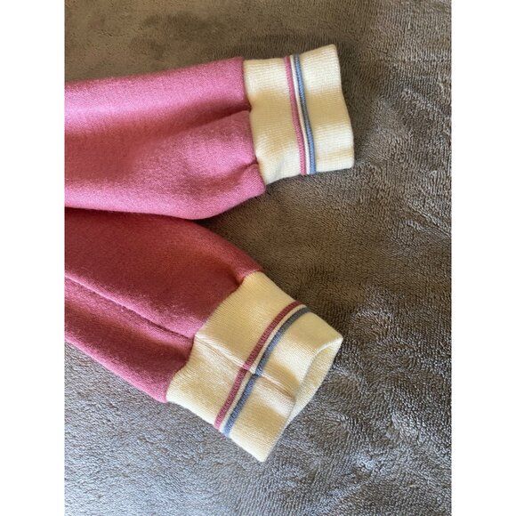 80s Vtg Track & Court Womens Retro Hooded Zip-Up Jacket Acrylic Knit Pink Size S - Picture 10 of 12